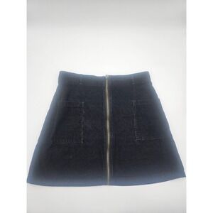 Altar'd State‎ Skirt Womens Sz Large Black Zip Front Pockets Corduroy Mini Short